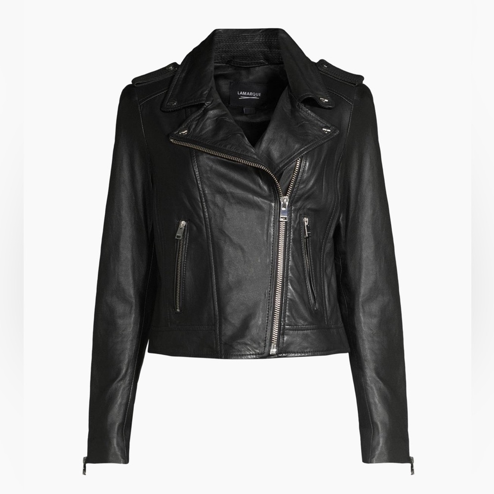 Lamarque Women's Sleek Black Leather Jacket